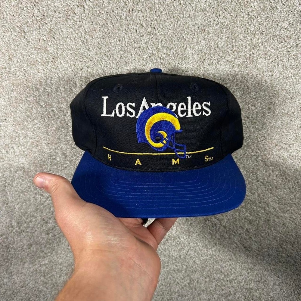 Vintage 90s Los Angeles Rams black two tone twill SnapBack hat cap Eastport